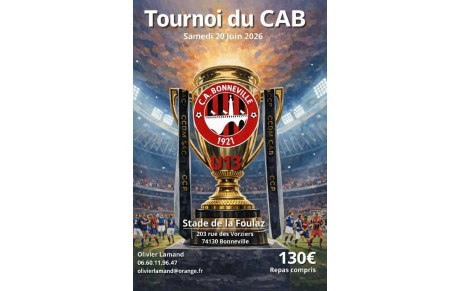 🏆 Tournoi U13 du C.A. Bonneville – Rendez‑vous le 20 juin 2026